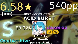 osu!catch MX (osu!arc.) | daxeroz | 6.58⭐Memme - Acid Burst [Deif's Chemical Overdose]+HDHR 1x 540pp