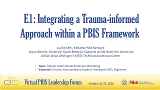 Session E1 PBIS Forum 2020 Integrating a Trauma-informed Approach within a PBIS Framework