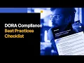 DORA Compliance Best Practices Checklist