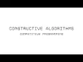 Constructive Algorithms Series Intro CSES Permutations Problem Competitive Programming