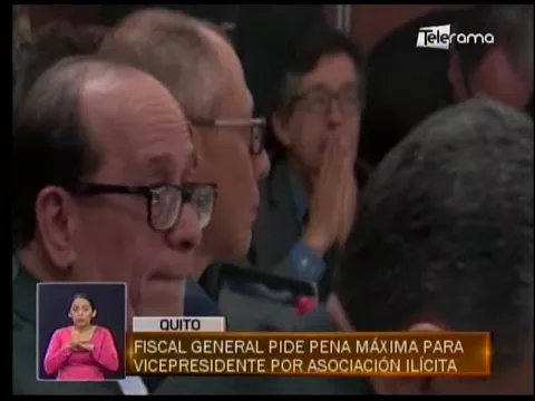 Fiscal general pide máxima para vicepresidente por asociación ilícita