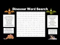 Word Search Game in English Dinosaur Word Search Word Search Puzzles