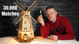 Match Chain Reaction - WINDMILL from 30.000 Matches- Amazing Fire Domino
