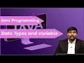 LEC02 Java Programming Data Types and variables By Dr T V Nagaraju