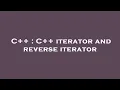 C C iterator and reverse iterator