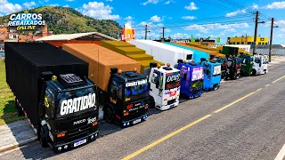 CARROS REBAIXADOS ONLINE | MEGA COMBOIO DOS CAMIONHEIROS CARREGADOS NO FRETE !