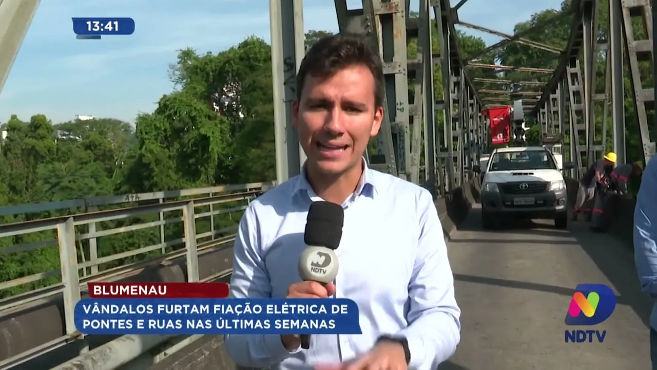 Blumenau: vândalos furtam fiação elétrica de pontes e ruas nas últimas semanas