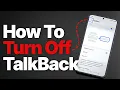 How to Turn Off TalkBack on Android Disable Screen Reader