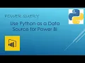 Use Python as a Data Source in Power BI