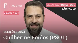 Guilherme Boulos (PSOL) participa de sabatina Folha/UOL de 2º turno em São Paulo