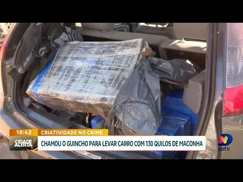 Criatividade no crime: homem tenta usar guincho para transportar 130 kg de maconha