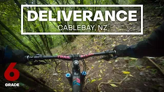 double black in the wet riding blind deliverance mountain bike trail grade 6 cable bay nz