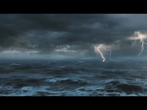 Download MP3 Thunderstorm At Sea Sounds For Sleeping, Relaxing ~ Thunder Rain Ocean Sea Lightning Ambience