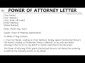 LETTER TEMPLATE How To Write A Power of Attorney POA Letter Step by Step Guide Writing Practices