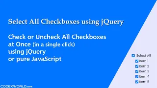 Select or Deselect All Checkboxes using