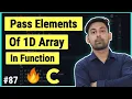 Passing An Element Of 1D Array In Function In C In Hindi By Nirbhay Kaushik