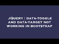 jQuery data-toggle and data-target not working in bootstrap