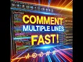 Visual Studio Shortcut Comment Multiple Lines in Seconds