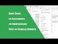 Sort Data in Ascending or Descending Way in Google Sheets - Sort Data Automatically