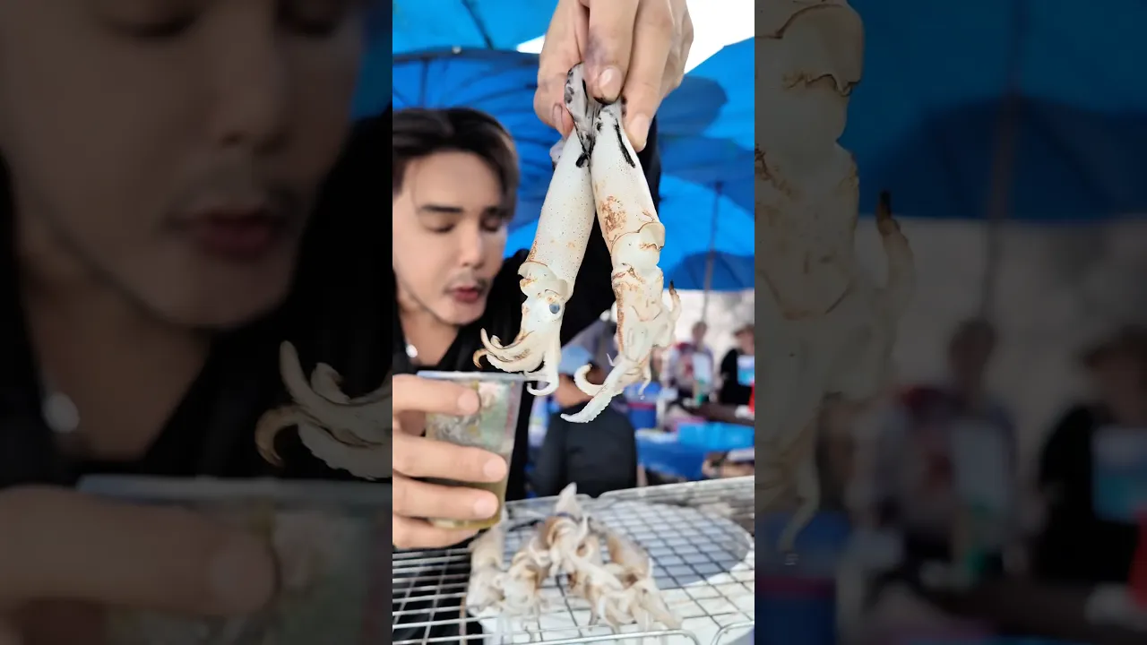 หมึกเผา หาดลับพัทยา