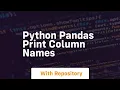 python pandas print column names