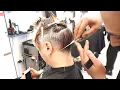 SHORT UNDERCUT PIXIE WITH SIDE BANGS - BLONDE HAIR