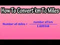 How To Convert Kilometers km To Miles - Formula For Kilometers km To Miles