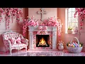 Happy Easter Cozy Easter Fireplace Ambience with Relaxing Music 4K