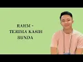 Download Lagu Rahm - Terima kasih Bunda | official Lirik video