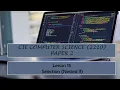 CIE O-Level Computer Science 2210 Paper 2 - Lesson 15 Selection Nested If