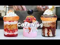 🍓딸기 중독/한번 보면 멈출 수 없어요!🍩지치고 힘들 땐 음료 ASMR로 힐링해요/카페브이로그/Cafe Vlog/ASMR/Tasty Coffee
