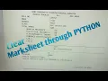 How to create Marksheet through PYTHON