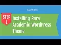 Step 1 Installing Rara Academic WordPress Theme