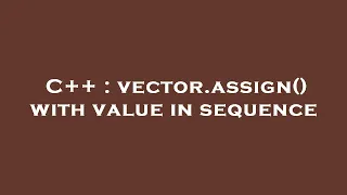 C vector assign with value in sequence