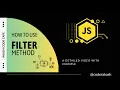 Array FILTER method in Hindi Javascript Detailed example