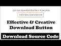 Download Button With A Countdown Timer To Download Files Automatically - HTML CSS Javascript