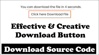 Download Button With A Countdown Timer To Download Files Automatically - HTML CSS Javascript