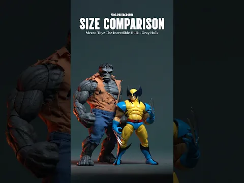 Size Comparison: Mezco Toyz Marvel Comics The Incredible Hulk - Gray Hulk #marvelfigures