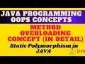 Method overloading in JAVA Static Polymorphism - Compile Time Polymorphism JAVA