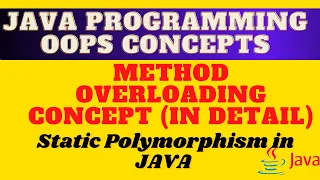 Method overloading in JAVA Static Polymorphism - Compile Time Polymorphism JAVA