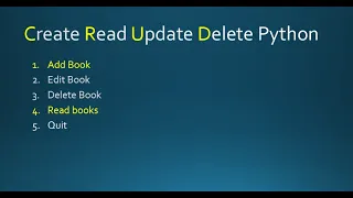 CRUD part Add Read in python console application python projects
