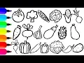Coloring 20 vegetables Painting for toddlers and drawing for kids Learn 20 vegetables