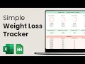 Weight Loss Tracker Spreadsheet for Google Sheets Excel by Practical Sheets Co