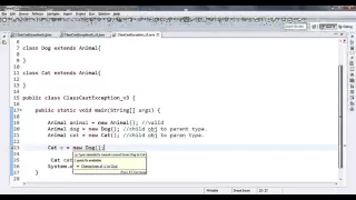 - ClassCastException in java exceptions in java