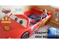 Jeremy s new Disney Pixar Cars 2 Lightning Mcqueen kids bed Cars 3 bed set plus TOYS SURPRISES