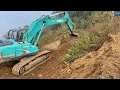 Lagu OLD Road in COLD Day with KOBELCO 210 EXCAVATOR getting Widened