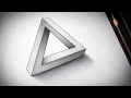 How to Draw an Impossible Penrose Triangle Easy 3D Optical Illusion Tutorial