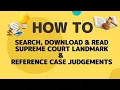 How to Search Download Read Supreme Court Landmark and Reference Case Judgements