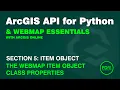 Web Map Item Object Class Properties with the ArcGIS API for Python ArcGIS Online WebMap