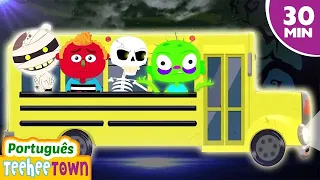 Passeio de ônibus assustador com monstros 🚌 | Músicas de Halloween | Casa Teehee